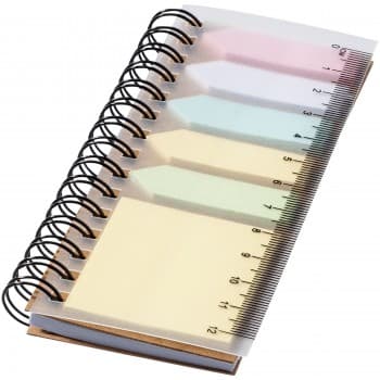 Spinner spiral notebook with coloured sticky notes