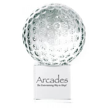 Custom Printed Crystal 60mm Golf Ball Award