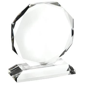 Medium Optical Crystal Premium Glass Octagon Award