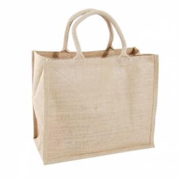 Natural Medium Juco Bags Short Cotton Cord Handles (Full Gusset)