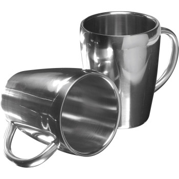 Set of two steel mugs