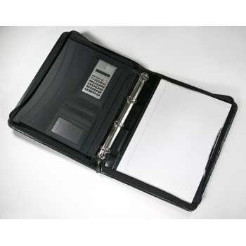 Warwick A4 Zipped Ring Binder Folder In Black