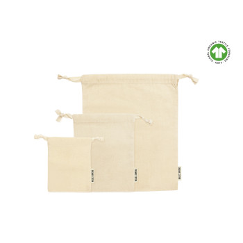 Medium Drawstring Organic Cotton Pouch