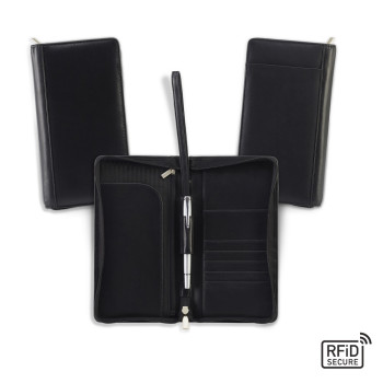 SandRingham Nappa Leather Zipped Travel Wallet With RFID Protection