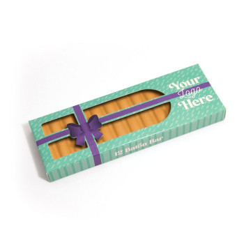 Winter Eco 12 Baton Bar Box Gold Chocolate Bar Present Box 32% Cocoa