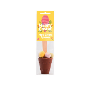 Easter Info Card Hot Choc Spoon with Speckled Eggs