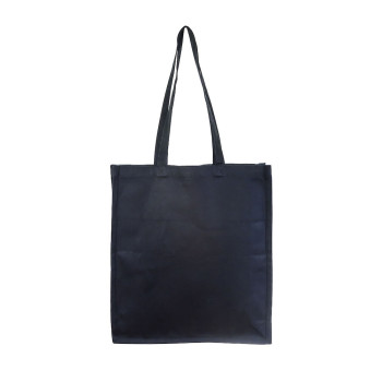 7oz Black Cotton Bag With Gusset