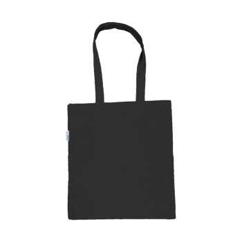 8oz Black Organic Cotton Shopper With Gusset