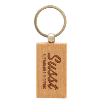 Rectangular Beech Keyring