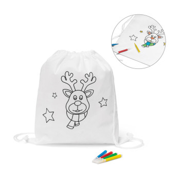 Children's Christmas Colouring Drawstring Bag