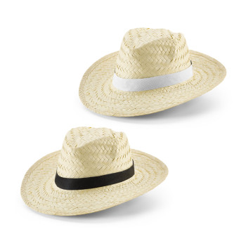 Natural Straw Hat With Polyester Ribbon