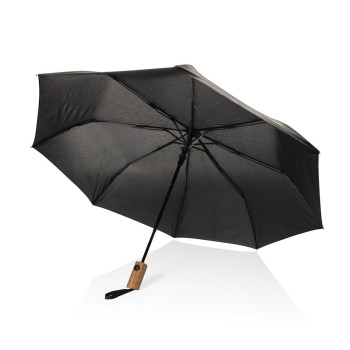 Kaycey 21" AWARE™ RPET Acacia Wood Mini Auto Open Umbrella