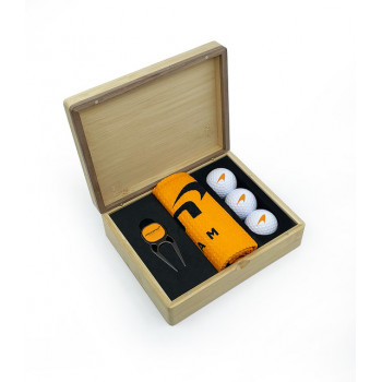 Hinged Magnetic Bamboo Quatro Golf Presentation Box