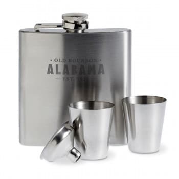 Slim Hip Flask With 2 Cups Set