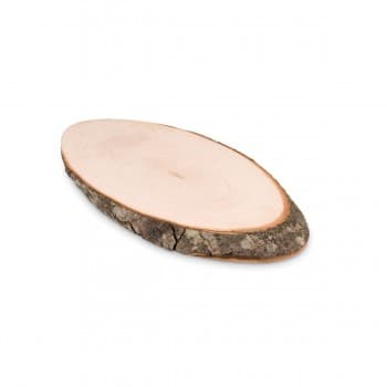 Oval board with bark