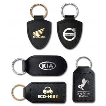 Large Rectangular Bonded Leather Keyfob