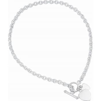 Sterling Silver Heart Charm Necklace