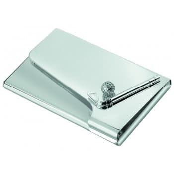 Golf Business Card Case - Silver Plated