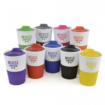 Rubber Base Plastic Take Out Mug 330ml