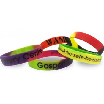 Multi Colour Wristband - Embossed/Raised with Colour Fill In